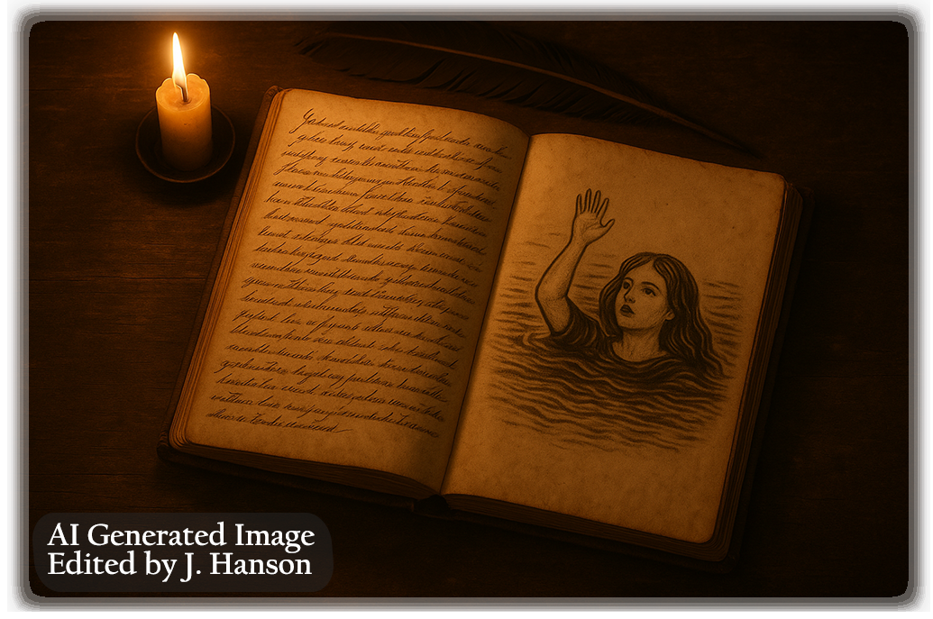 Old diary with illustration